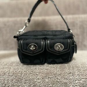 Y2K Coach Signature Gallery Double Pocket Pouch Handbag